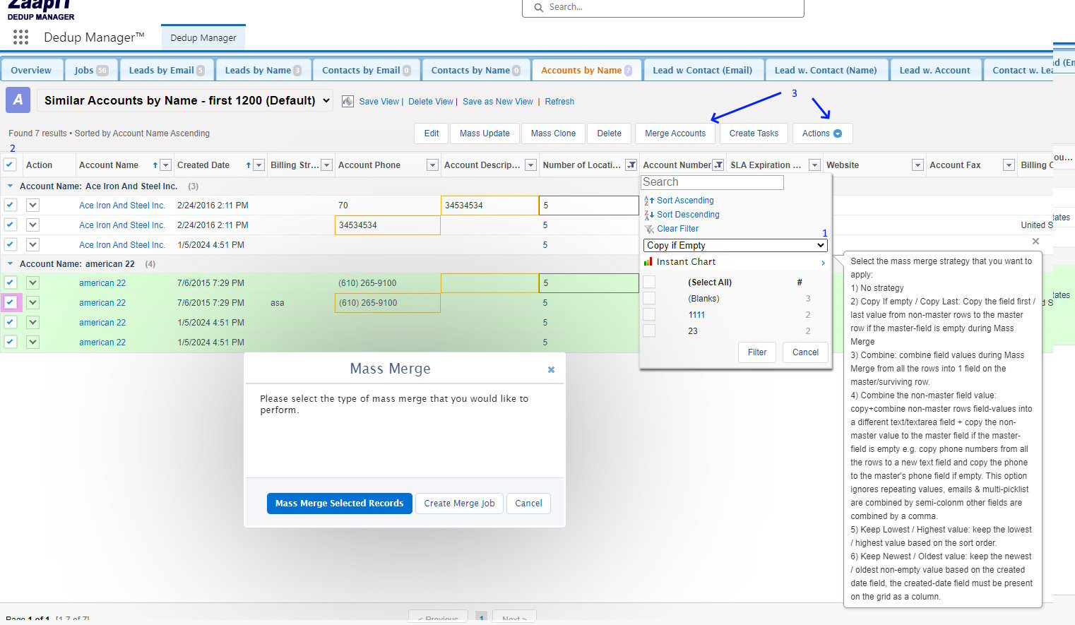 Mass Merge accounts in Salesforce