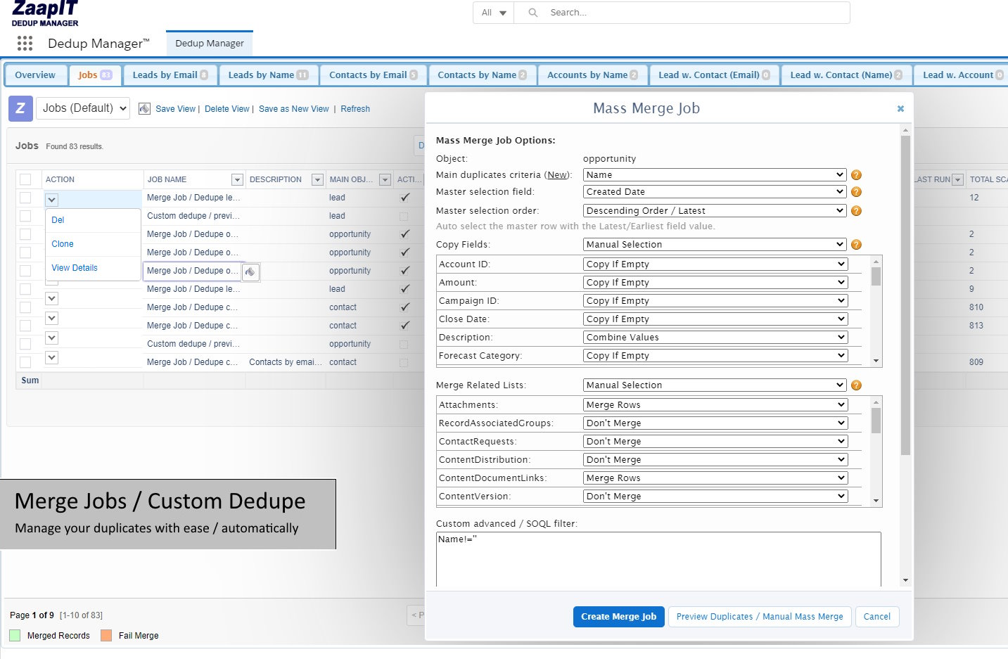 Auto Merge opportunities in Salesforce